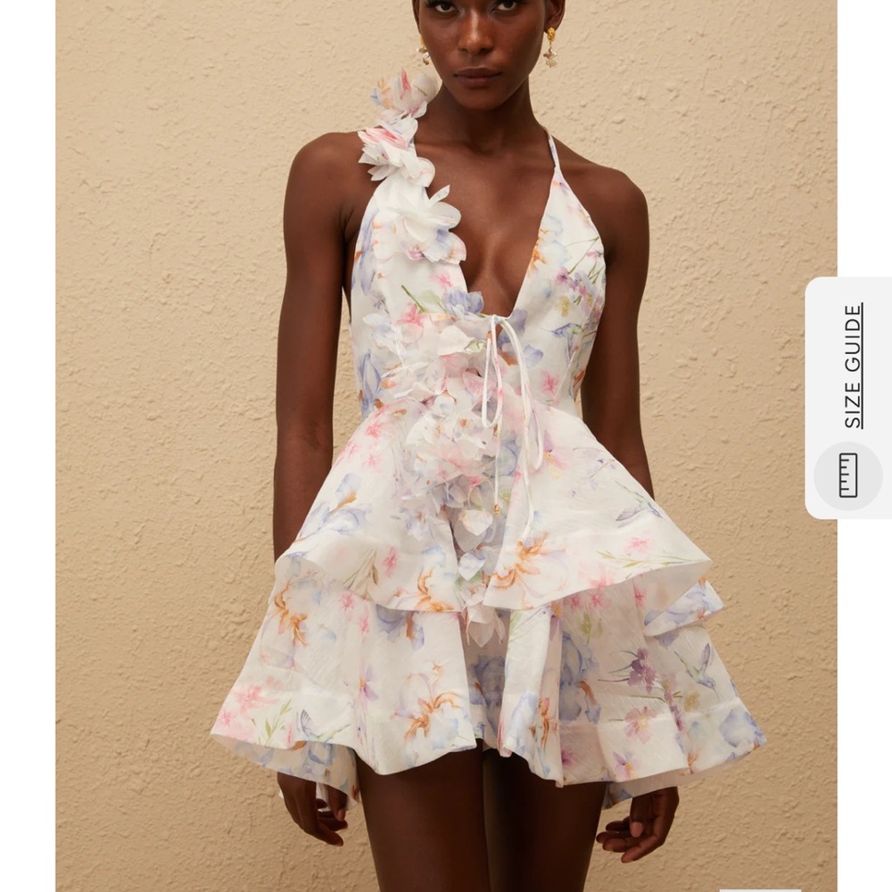 Floral White Mini Dress
